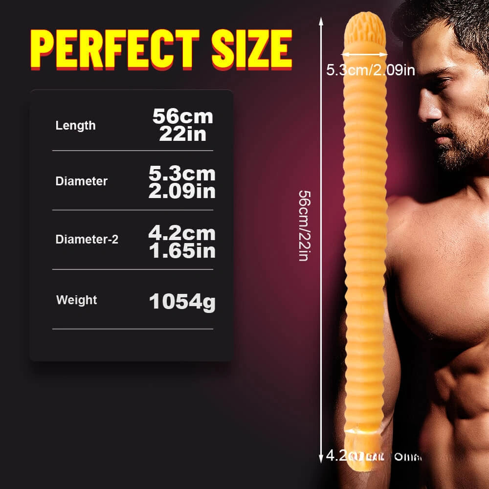 22in Super Long Dual Ended Spiral Thick Dildo Toy For Gay