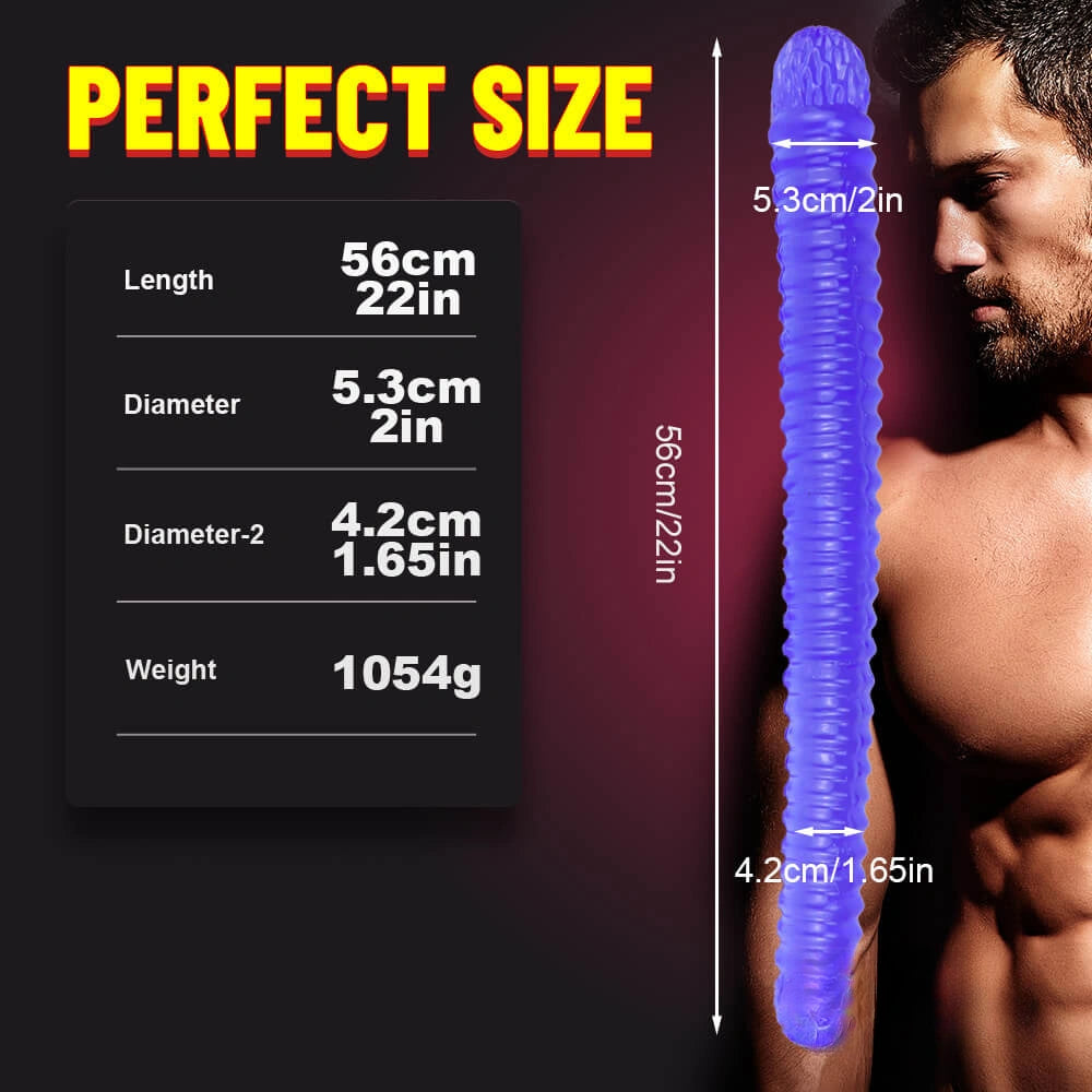 22in Super Long Dual Ended Spiral Thick Dildo Toy For Gay