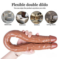 22in Super Long Thick Double Heads Multiple Colors Dildo