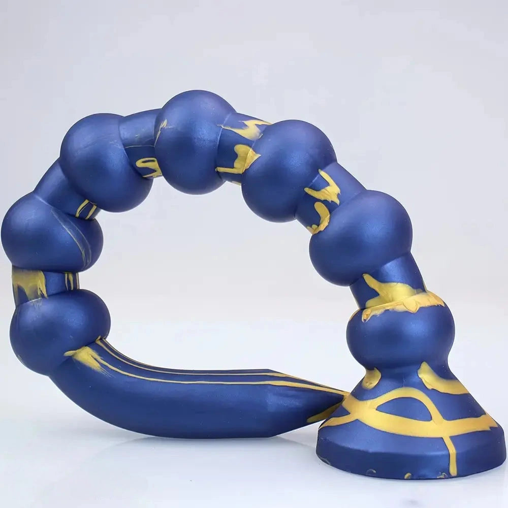 23.22in Long Soft Silicone Adult Toy Huge Dildo With Anal Beads For Anus