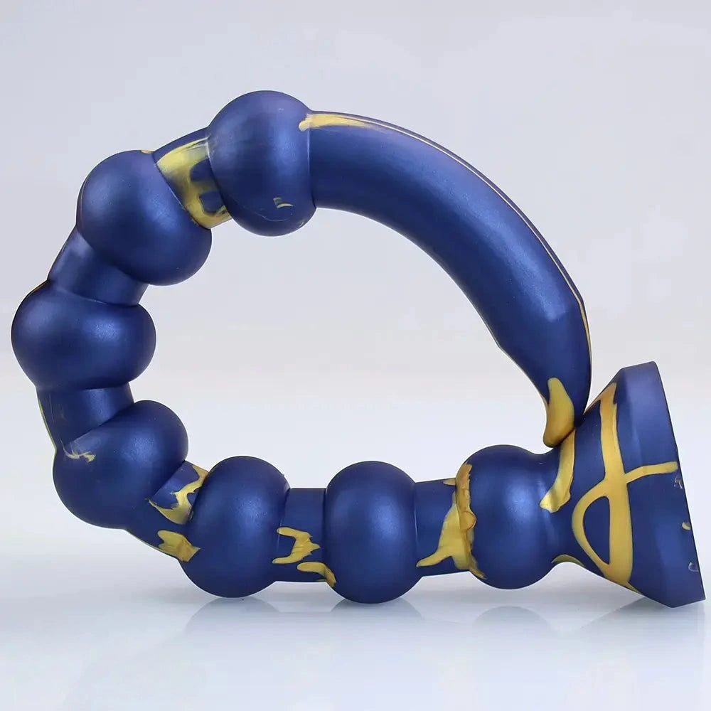 23.22in Long Soft Silicone Adult Toy Huge Dildo With Anal Beads For Anus