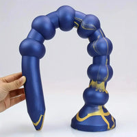 23.22in Long Soft Silicone Adult Toy Huge Dildo With Anal Beads For Anus
