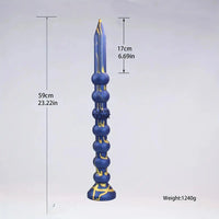 23.22in Long Soft Silicone Adult Toy Huge Dildo With Anal Beads For Anus