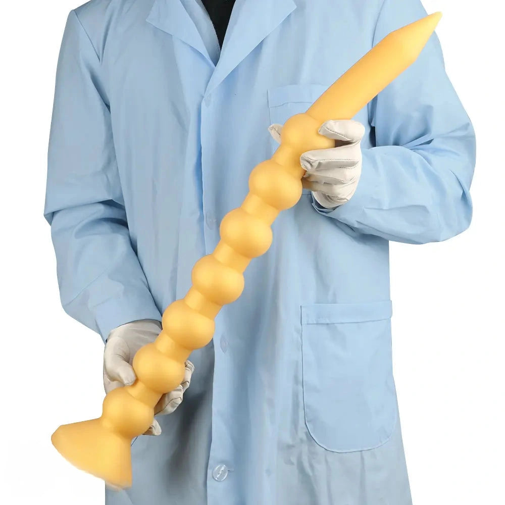 23.62in Soft SM Seven Beads Expansion Long Deep Huge Anal Plug Dildo