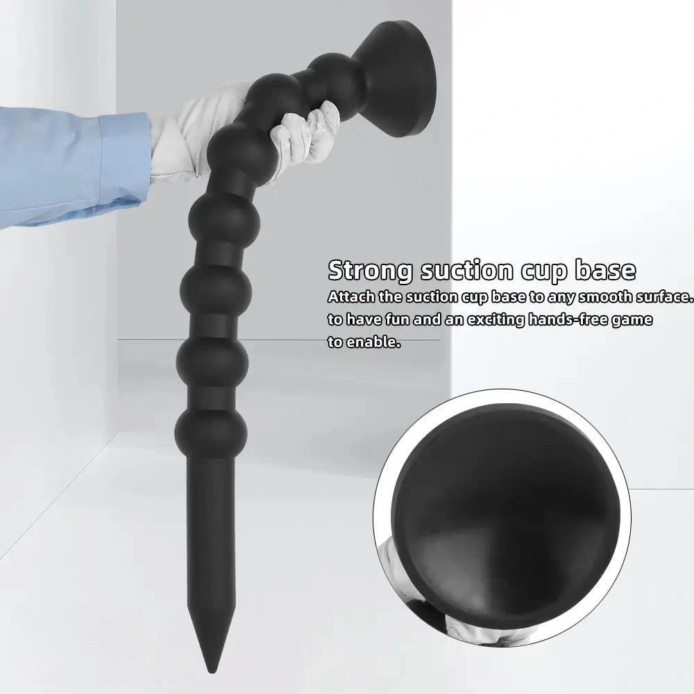 23.62in Soft SM Seven Beads Expansion Long Deep Huge Anal Plug Dildo