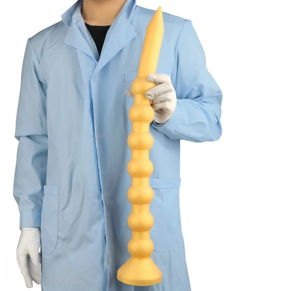 23.62in Soft SM Seven Beads Expansion Long Deep Huge Anal Plug Dildo