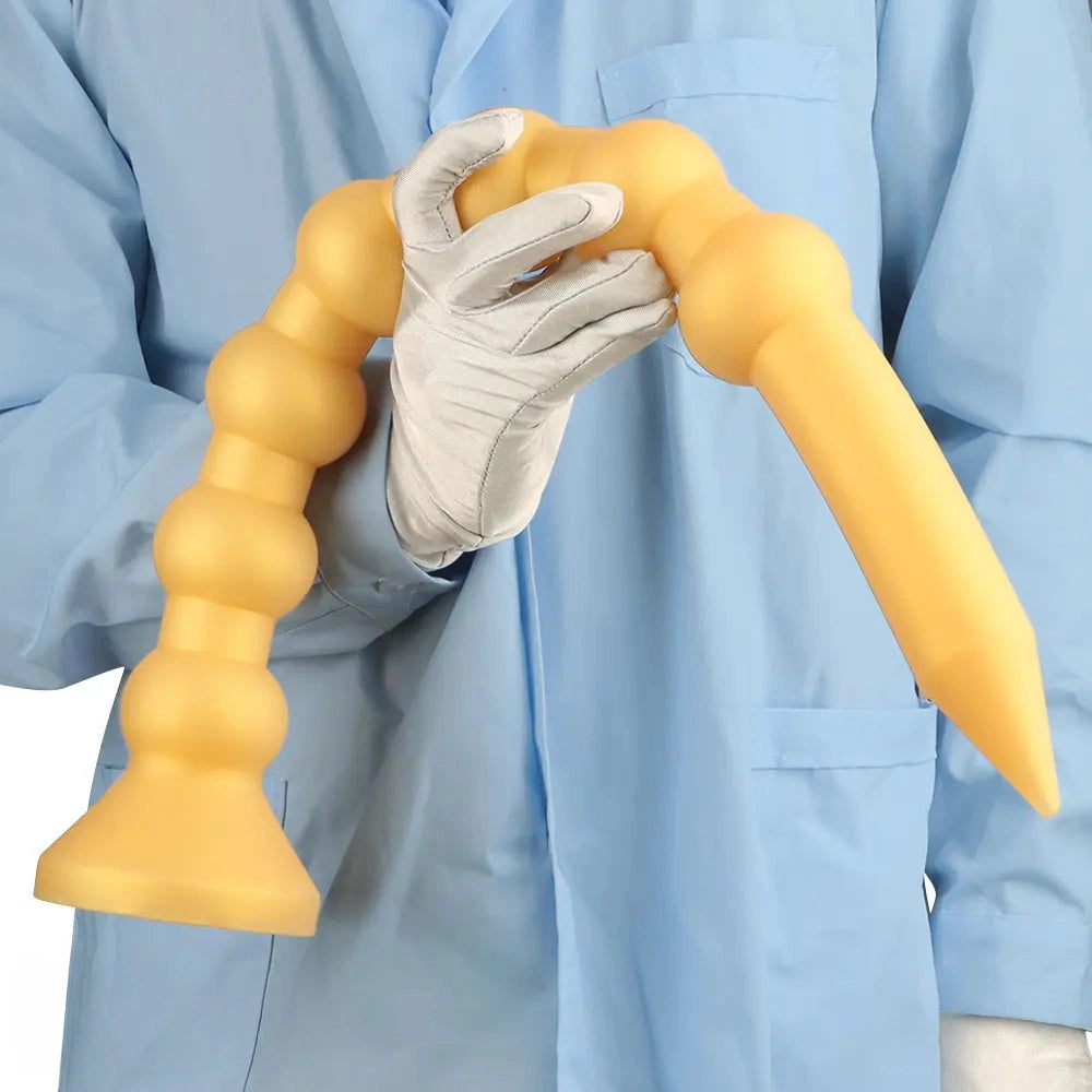 23.62in Soft SM Seven Beads Expansion Long Deep Huge Anal Plug Dildo