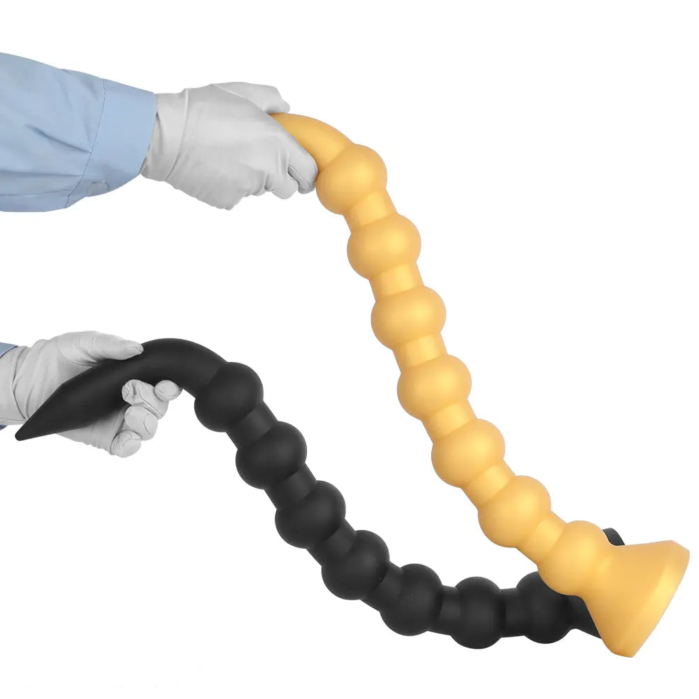23.62in Soft SM Seven Beads Expansion Long Deep Huge Anal Plug Dildo
