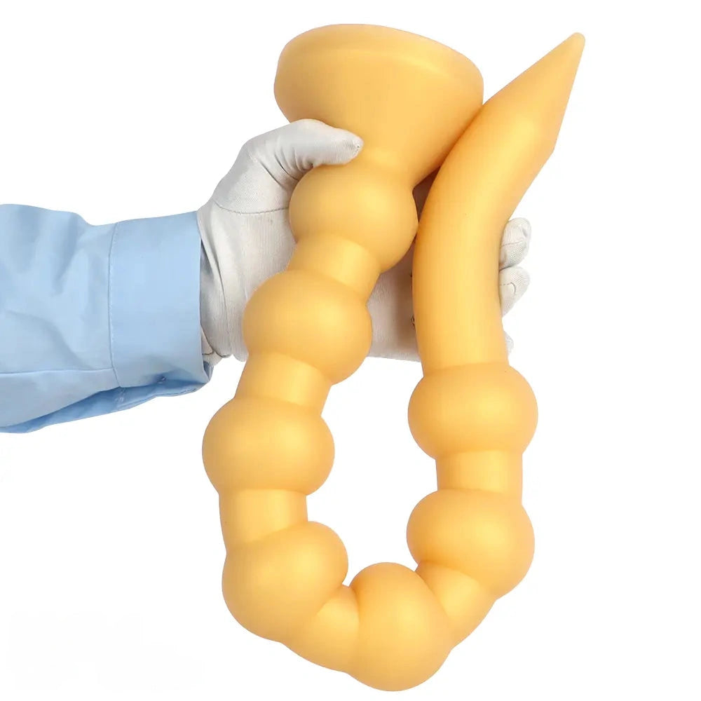23.62in Soft SM Seven Beads Expansion Long Deep Huge Anal Plug Dildo