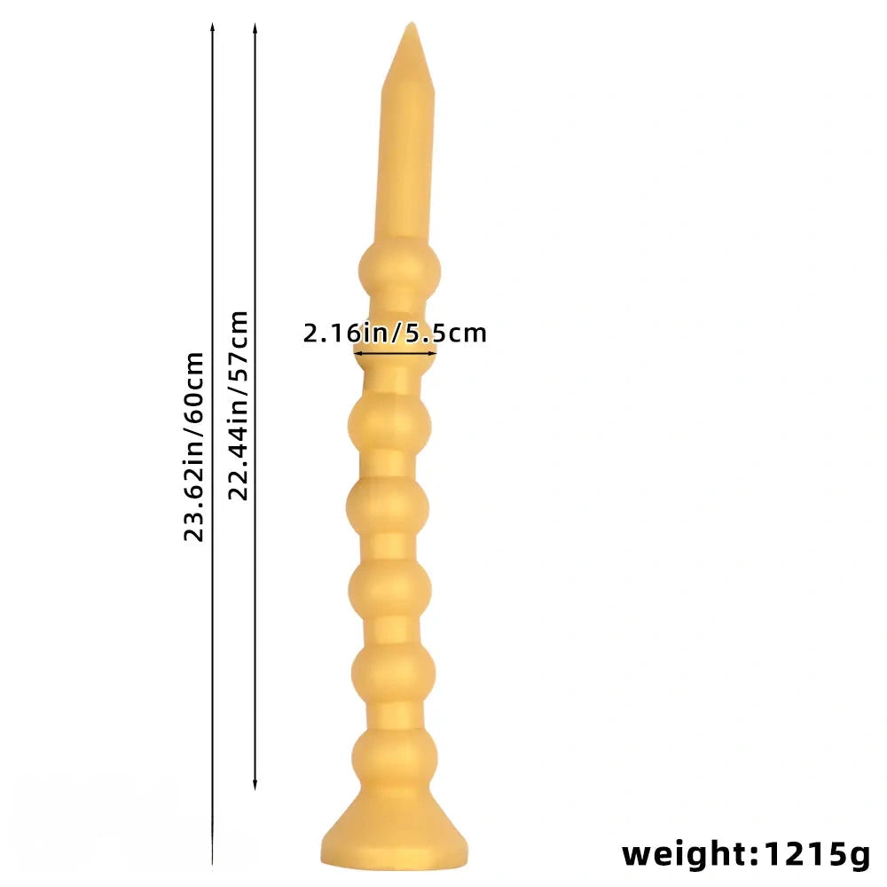 23.62in Soft SM Seven Beads Expansion Long Deep Huge Anal Plug Dildo