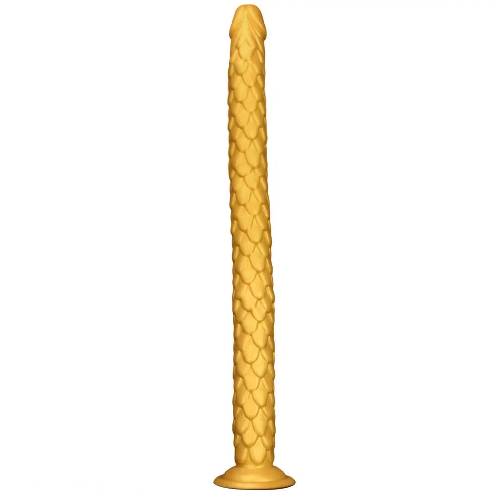 24.4in Gold Silicone Extra-long Scales Huge Dildo For Women Men Gay