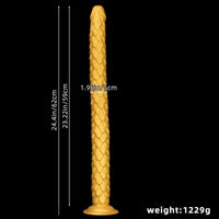 24.4in Gold Silicone Extra-long Scales Huge Dildo For Women Men Gay