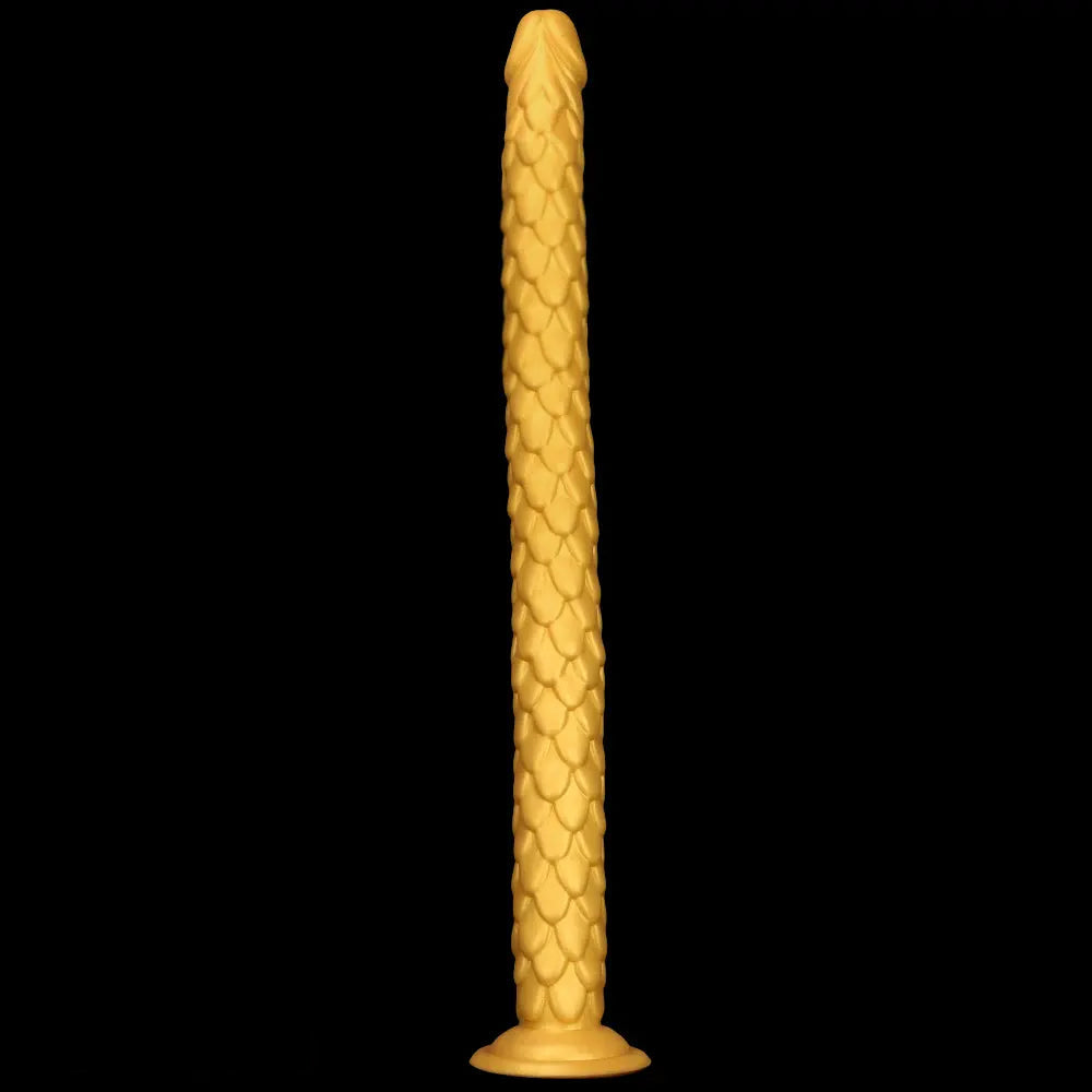24.4in Gold Silicone Extra-long Scales Huge Dildo For Women Men Gay