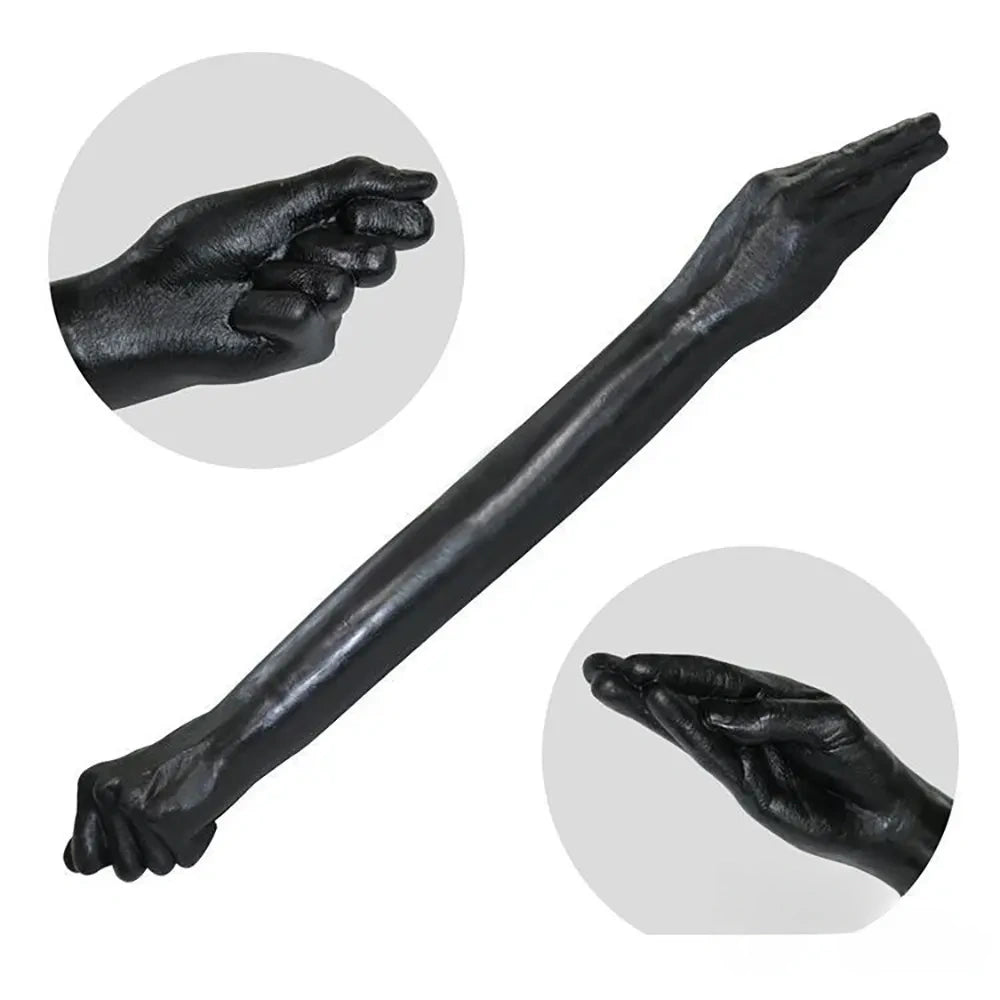 25.59in Fantasy PVC Cock Huge Long Black Hand Fist Dildo