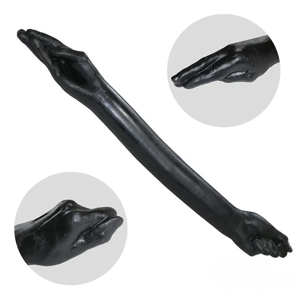 25.59in Fantasy PVC Cock Huge Long Black Hand Fist Dildo
