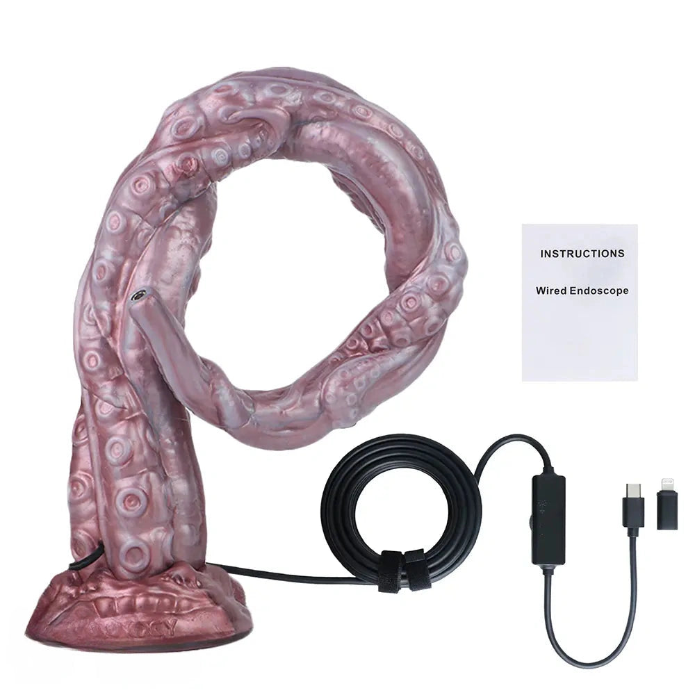 25in Tentacle Huge Long HD Camera Dildo Silicone Adult Toy Climax Device