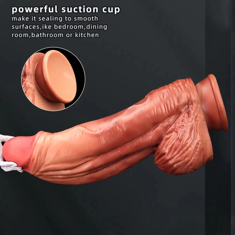 26.18in Realistic Super Long Huge Thick Soft Fat Dildo For Anus Vagina