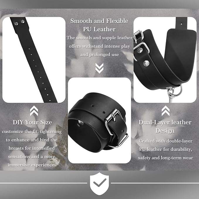 BDSM Bondage Sex Breast Restraints Collars Handcuffs Bundle Set
