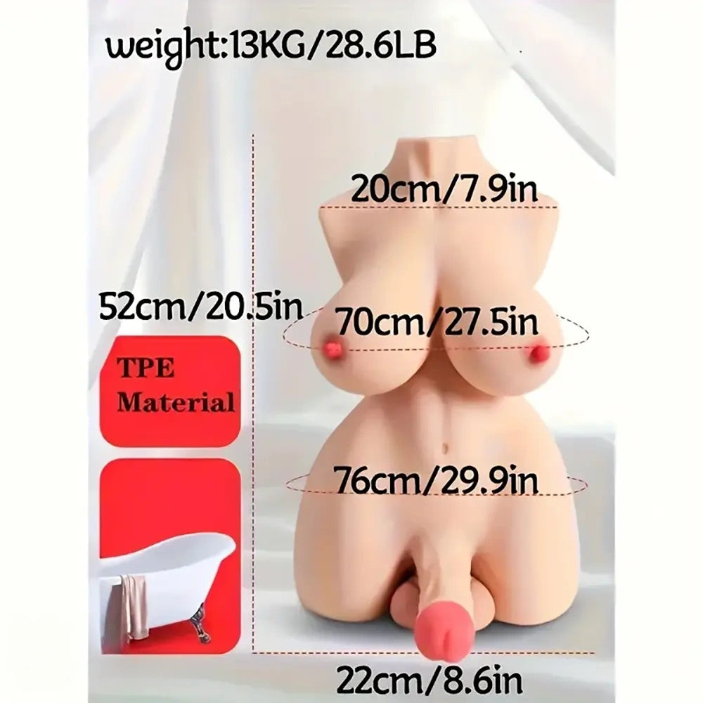 28.6lb Shemale Sex Doll Torso With Realistic Dildo Breasts Realistic Lover