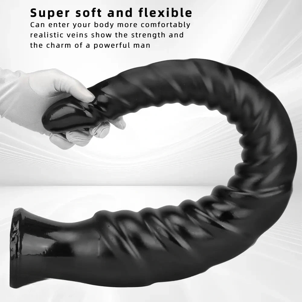 29.34in Super Long Large Masturbator PVC Anal Expansion Spiral Dildo