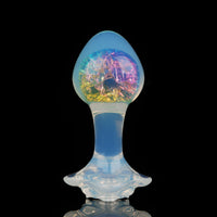 Aurora Ergonomic Curved-Neck Crystal Silicone Anal Plug with Petal Base - Lurevibe