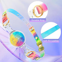 BDSM Ball Gag Silicone Breathable Sex Gag with Adjustable Colorful Strap