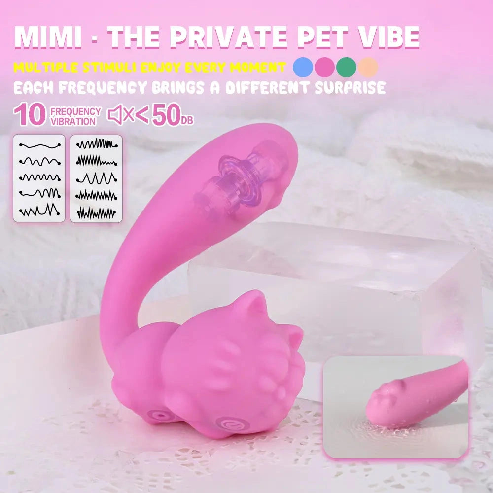 3.11in Cute Soft Multiple Vibrating Modes Dildo Small AV Massager Pet Vibe