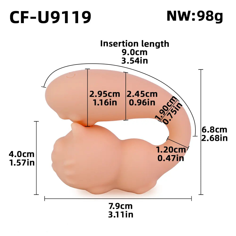 3.11in Cute Soft Multiple Vibrating Modes Dildo Small AV Massager Pet Vibe