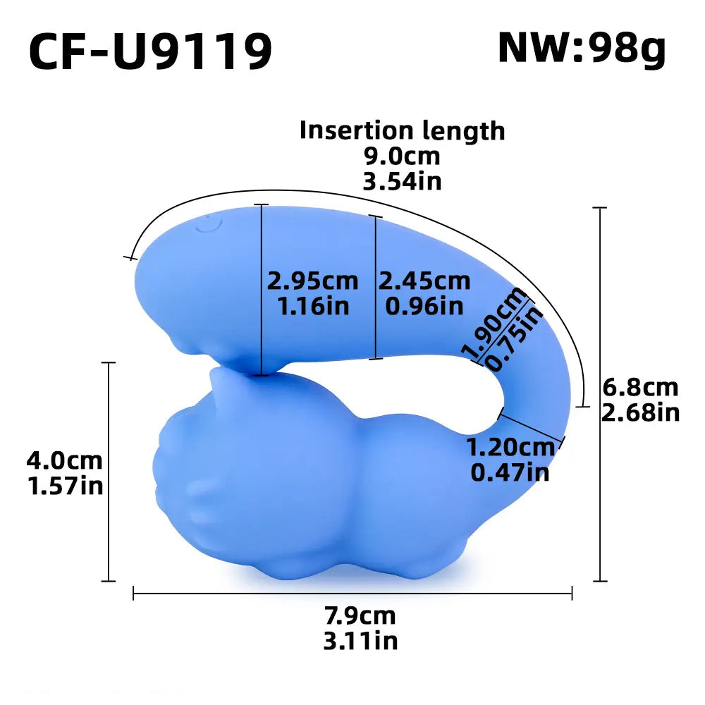 3.11in Cute Soft Multiple Vibrating Modes Dildo Small AV Massager Pet Vibe