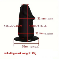 3.11in Wearable Mouth Face Mask Black Mini Dildo For BDSM Flirting Sex