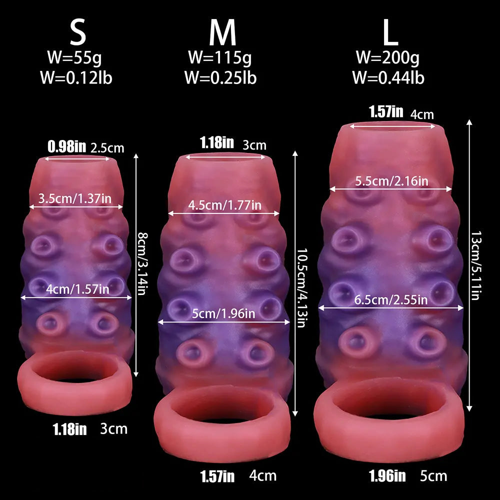 3.14in 4.13in 5.11in Tentacle Small Dildo Sleeve Adult Male And Female Toy