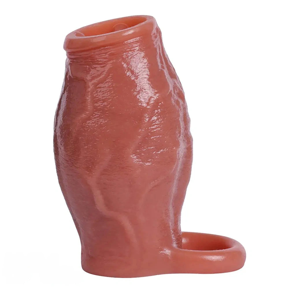 3.15in 3.54in 3.94in Realistic Veins Dildo Sleeve With Cock Ring For Couples