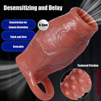 3.15in 3.54in 3.94in Realistic Veins Dildo Sleeve With Cock Ring For Couples