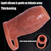 3.15in 3.54in 3.94in Realistic Veins Dildo Sleeve With Cock Ring For Couples