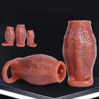 3.15in 3.54in 3.94in Realistic Veins Dildo Sleeve With Cock Ring For Couples