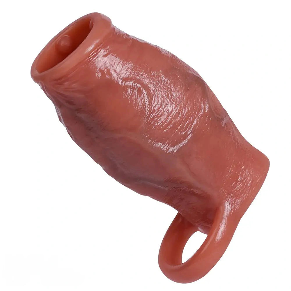 3.15in 3.54in 3.94in Realistic Veins Dildo Sleeve With Cock Ring For Couples