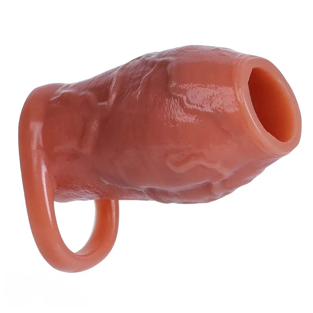 3.15in 3.54in 3.94in Realistic Veins Dildo Sleeve With Cock Ring For Couples