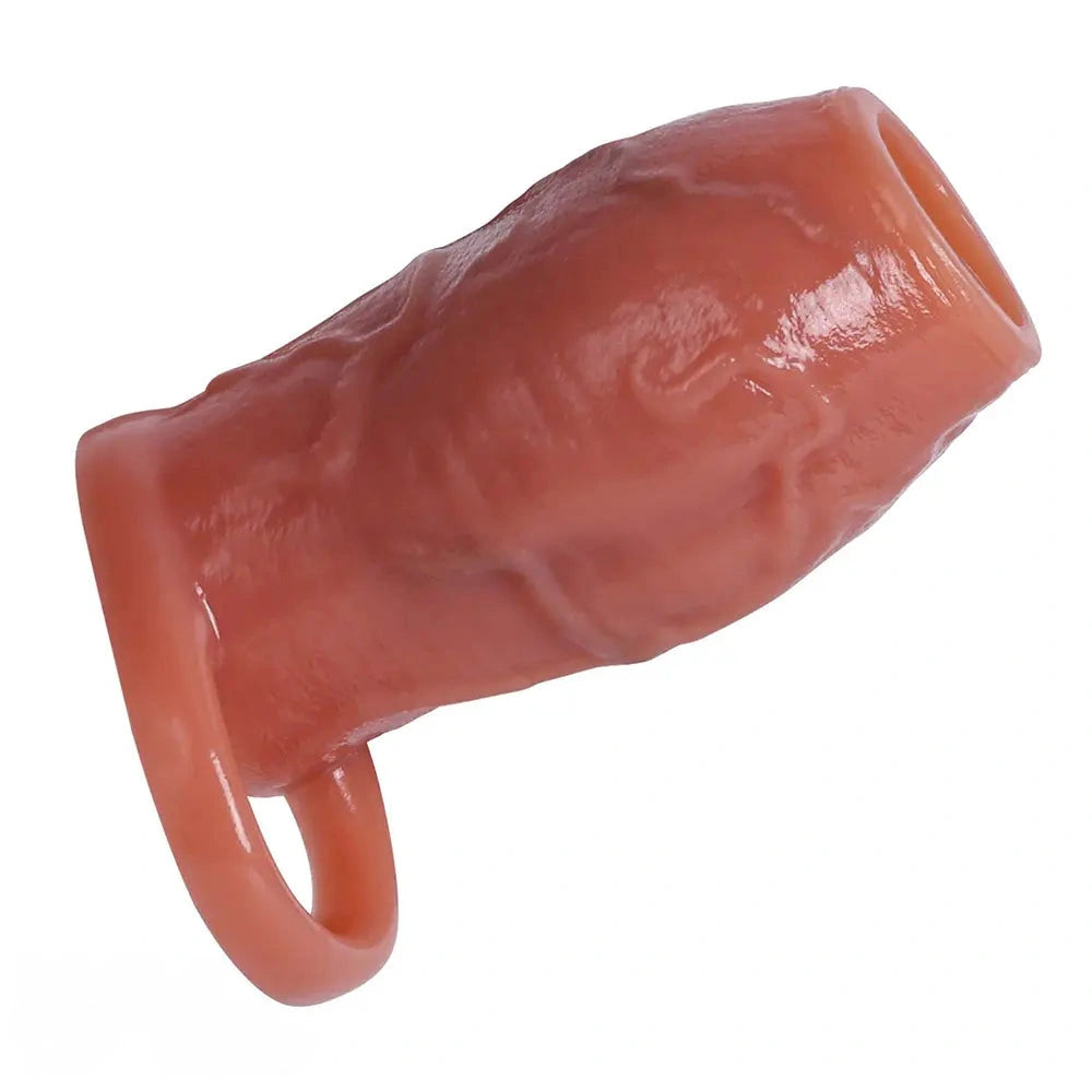 3.15in 3.54in 3.94in Realistic Veins Dildo Sleeve With Cock Ring For Couples