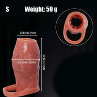 3.15in 3.54in 3.94in Realistic Veins Dildo Sleeve With Cock Ring For Couples