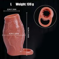 3.15in 3.54in 3.94in Realistic Veins Dildo Sleeve With Cock Ring For Couples