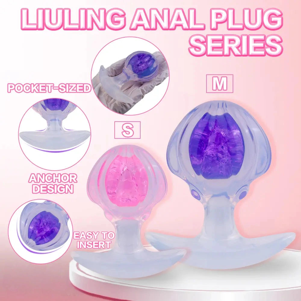 3.27in 3.86in Silicone Butt Plug Dildo Vaginal Massager & Anus Stimulator
