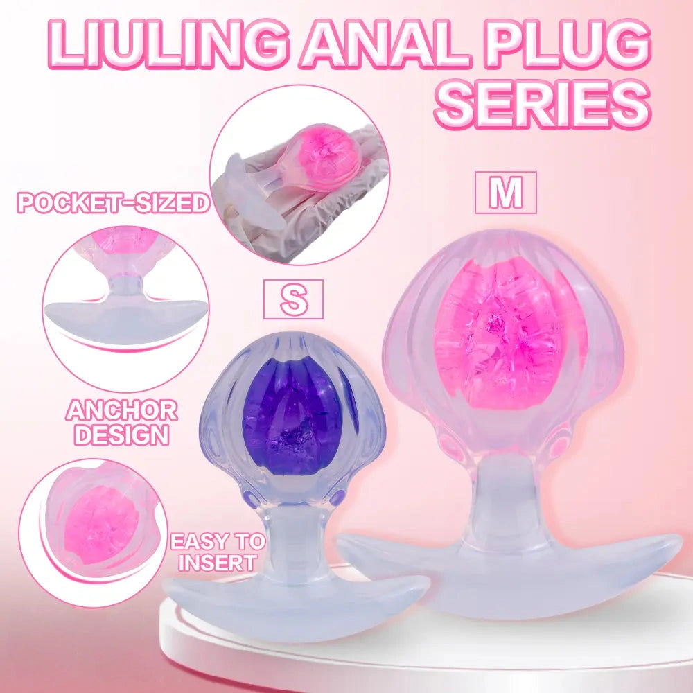 3.27in 3.86in Silicone Butt Plug Dildo Vaginal Massager & Anus Stimulator