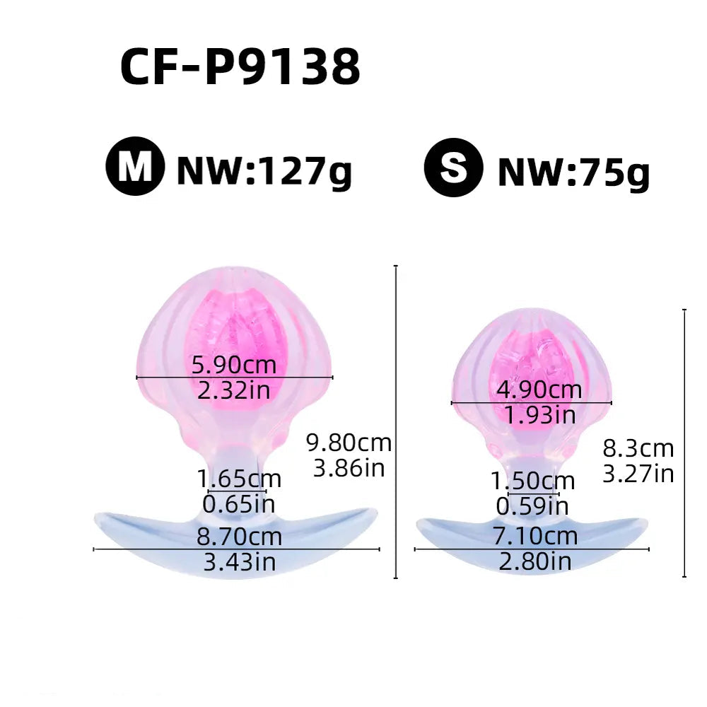 3.27in 3.86in Silicone Butt Plug Dildo Vaginal Massager & Anus Stimulator