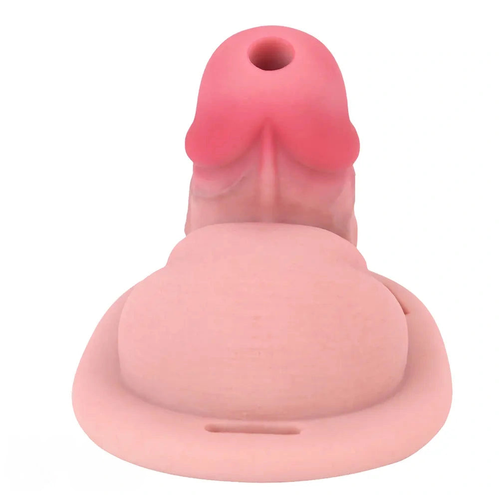 3.34in Real Hollow Chastity Cage Dildo Couple Sex Game Masturbator