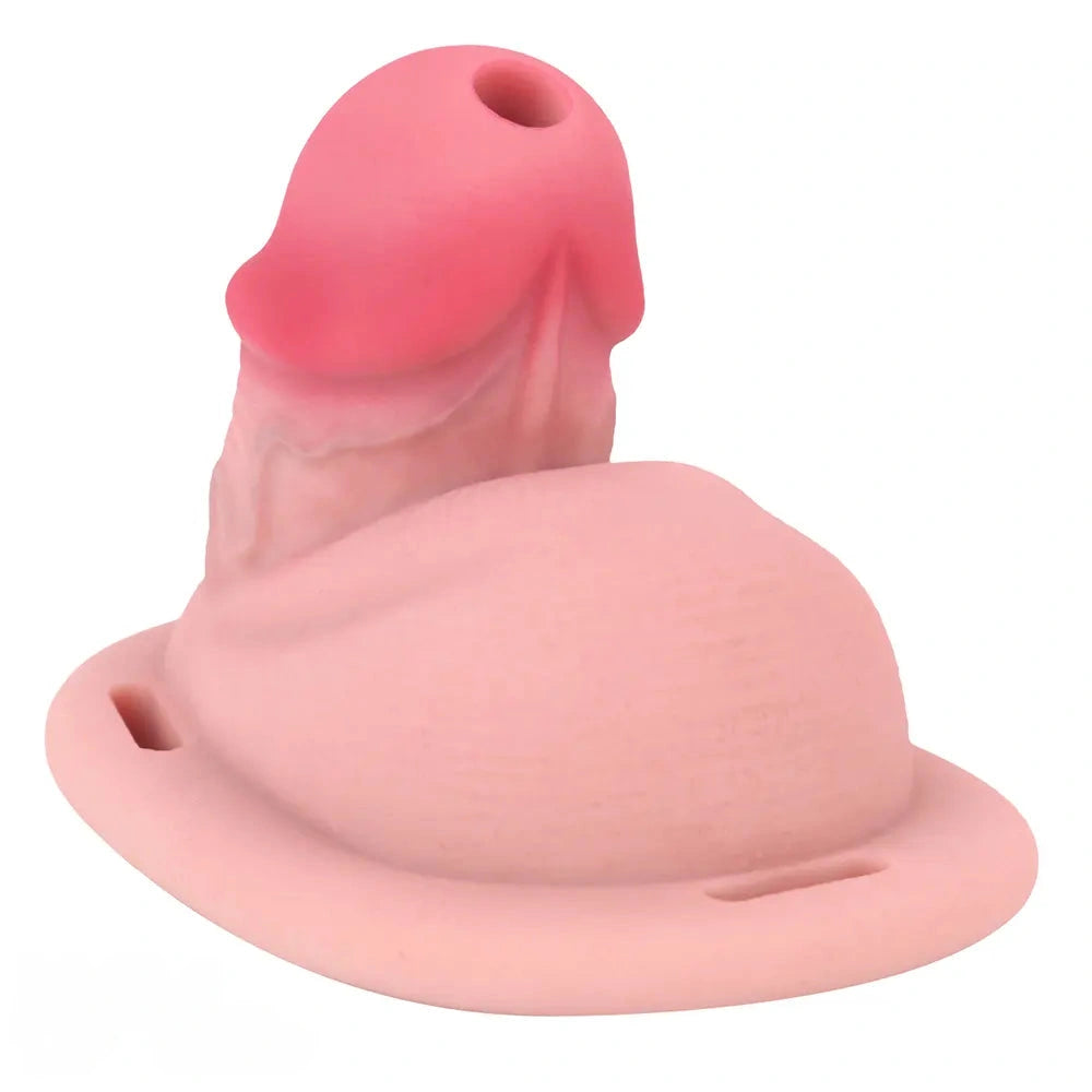 3.34in Real Hollow Chastity Cage Dildo Couple Sex Game Masturbator