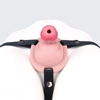 3.34in Real Hollow Chastity Cage Dildo Couple Sex Game Masturbator