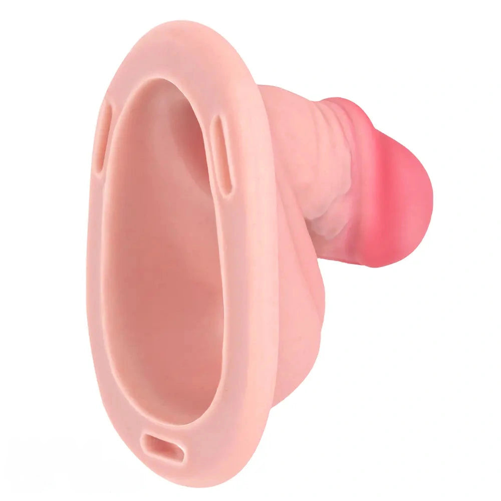 3.34in Real Hollow Chastity Cage Dildo Couple Sex Game Masturbator