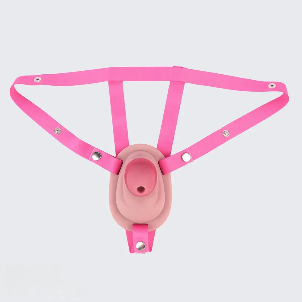 3.34in Real Hollow Chastity Cage Dildo Couple Sex Game Masturbator