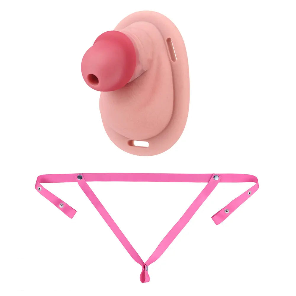 3.34in Real Hollow Chastity Cage Dildo Couple Sex Game Masturbator