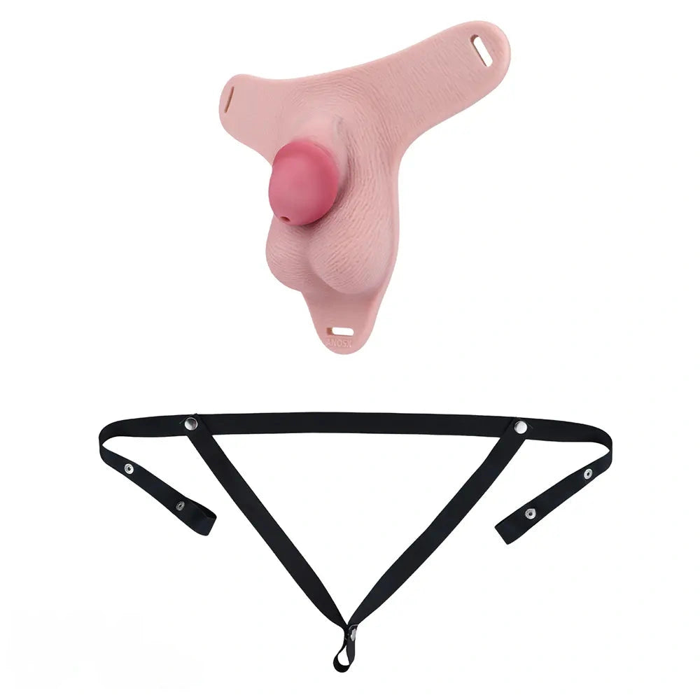3.34in Real Hollow Chastity Cage Dildo For Prostate Hands-free Gaming